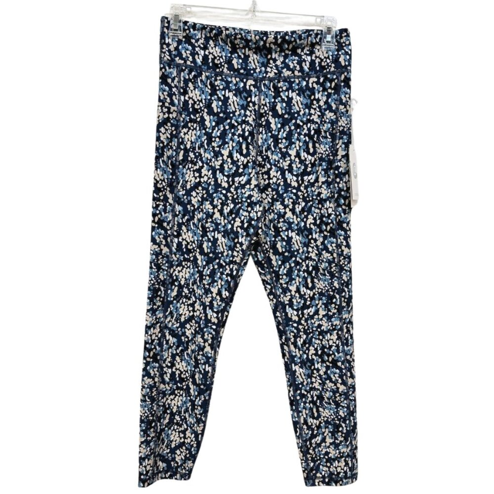 Calme Stretch Pants Print Activewear Blue Tan